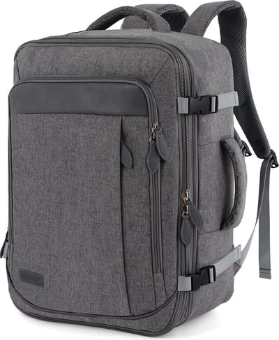 FASSIONA Reistas 45L - Handbagage Weekendtas voor Dames en Heren - Backpack - Rugtas - 51x17x38cm - Grijs