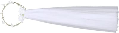 Bruidsluier Bloemen - Bloemenkrans Hoofddeksel - Bruiloft Accessoire - Elegante Kunstbloemen - 67 x 20 x 2 cm - Wit