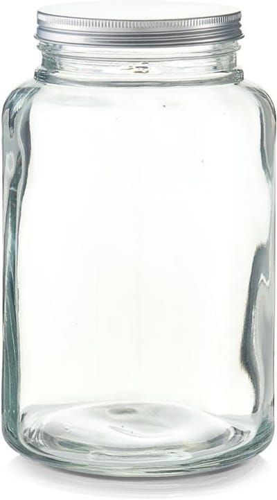 SnelShoppen - Grote Voorraadpot Rood/Zilver 4900ml met Metalen Deksel - Ideaal voor Snoepbar, Keuken, Bruiloften en Feesten - 17,2 x 17,2 x 27,8 cm