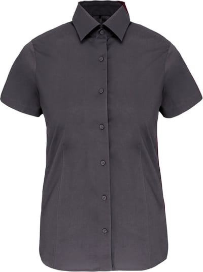 Kariban Dames stretch blouse korte mouwen K532 - Zinc - S