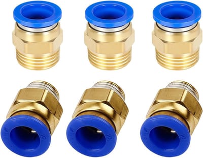 6 Stuks 10mm OD X 1/4 Inch BSP Mannetje, Snelle Koppelingen met Rechte Draad, Pneumatische Aansluitingen voor Compressed Air, Waterdicht en Geschikt voor PU/PA/PE