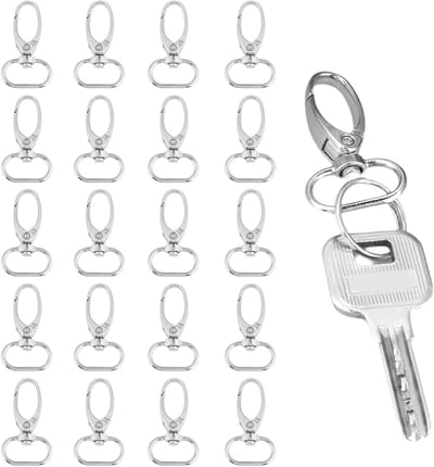 20 Stuks Swivel Snap Hooks voor Sleutelhangers, Tassen en Lanyards - Duurzame Koppelingen van Zinklegering (20mm)