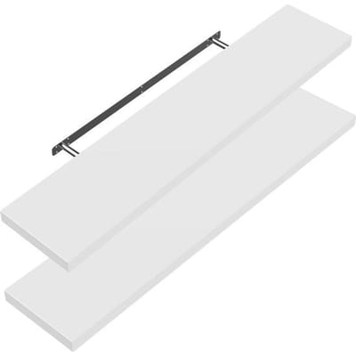 Casaria Wandplank – 2 St. 90 cm 15kg Belastbaar – Wit mat