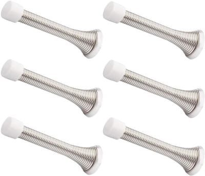 Deur Stopper Set - Deurveren Stopper - Voorkom Deurklappen - Geborsteld Nikkel Afwerking - 3-1/4 Inch - Zilver