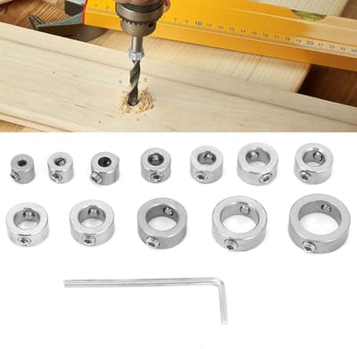Dailygoods - Boordiepteaanslag - Boorkragen Set 3-16mm - Houtbewerking - Precisie Positioneerder - Duurzaam Gelegeerd Staal - Geschikt voor Boormachin...
