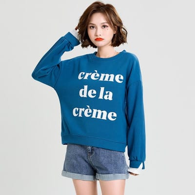 Sweatshirt met capuchon in Koreaanse stijl, casual losvallend, niche, dames, nieuwe mode, jas met lange mouwen L blue