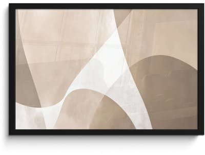 Poster in lijst - Fotolijst 60x40 cm - Posters - Vloeiende vlakken - Harmonieus - Golvend - Posterlijst zwart - Decoratie - Wanddecoratie woonkamer - Muurdecoratie slaapkamer