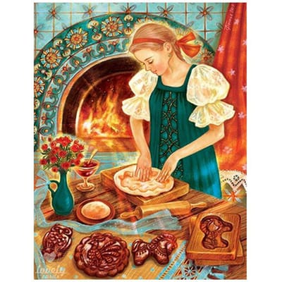 Femme au foyer Noël 5D bricolage peinture diamant rond complet point de croix broderie diamant 20X30CM blue