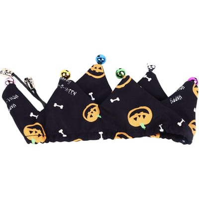 Halloween Kattenband met Belletjes Schattig Pompoenpatroon Verstelbare Puppysjaal Huisdier Halloween Kostuum black