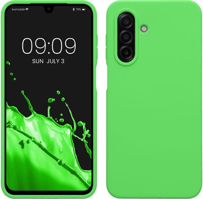 kwmobile telefoonhoesje geschikt voor Samsung Galaxy A17 4G / 5G - Hoesje met siliconen coating - Smartphone case in limoengroen