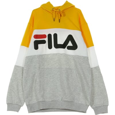 Night Blocked-hoodie voor heren, lichtgrijs gemeleerd/bros/helderwit/citrus