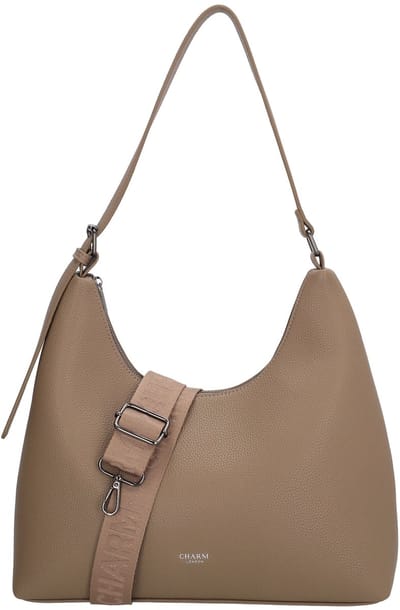 Charm London Montmartre Schoudertas - Buidel - Hobo - Crossbody - Taupe