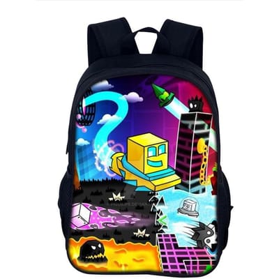 Geometry Dash Cartoon Rugzak Schooltas 40cm/15.7inch Rugzak Boekentassen Computer Rugzak voor Jongen Meisje Beste Cadeau
