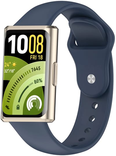 Strap-it Siliconen 'Sport' bandje geschikt voor Huawei Band 11 / Huawei Band 11 Pro (Donkerblauw)
