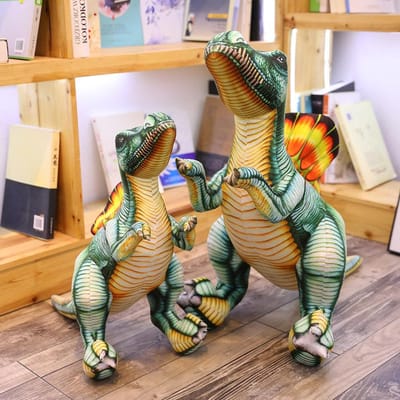 40-100cm Levensgetrouwe Dinosaurussen Pluche Speelgoed Gevuld Spinosaurus Dier Pop Zacht Kussen Cadeau voor Kinderen Jongens Meisjes 40cm groen