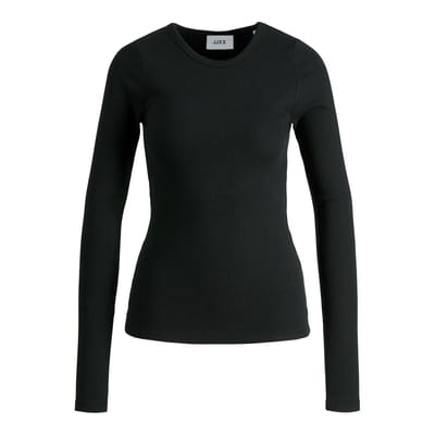 Jack & Jones Freya Rib Jjxx T-shirt Met Lange Mouwen Zwart L Vrouw