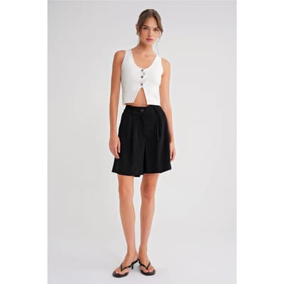 Hoge Taille Geknoopte Zak Shorts