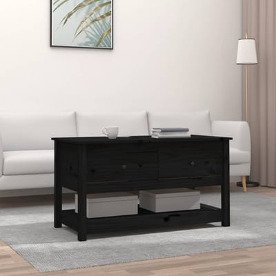 vidaXL - Salontafel - 102x49x55 - cm - massief - grenenhout - zwart