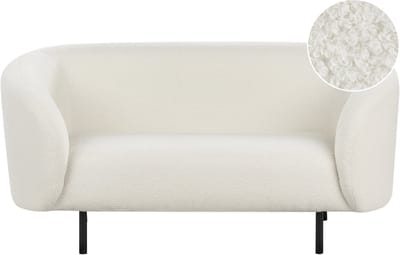 LOEN - Tweezitsbank - Wit/Zwart - Bouclé