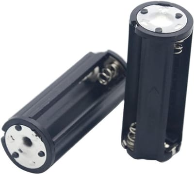 Batterij Houder - Cilindrische Doos - Zaklamp Gebruik - Verbindt Drie Batterijen - 523 x 217 mm - Zwart