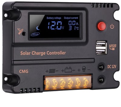 Slimme 12V/24V Zonnepaneel Laadregelaar met LCD - 20A PWM Accu Beheer