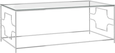Stalen en glazen salontafel 120x60x45 cm