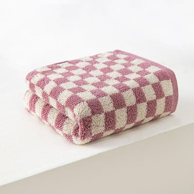 Pure Katoen Jacquard Volwassen Gezichtshanddoek Schaakbord Handdoek Verdikte Zachte Meerkleurige Handdoek 34*75 beige