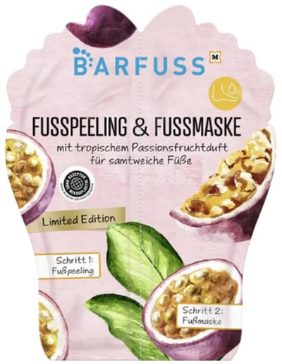 Barfuss Voetenscrub & Voetmasker | 2in1 Peeling & Masker - Met Tropische Passievruchtengeur | Voetverzorging