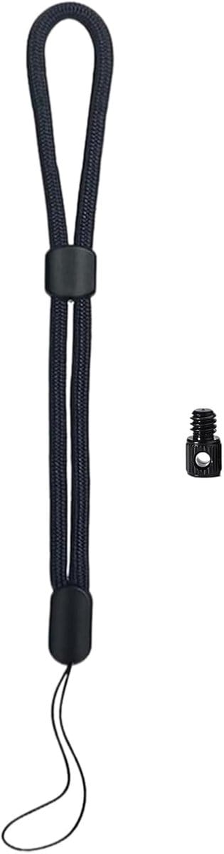Camera polsband - Draagkoord camera - Veilige fotografie - Roestvrij aluminium - 15 cm lengte - Zwart