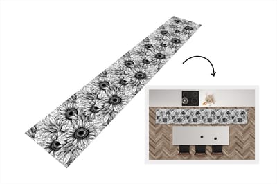 Keukenloper - Loper keuken - Bloemen - Zonnebloem - Patroon - 300x50 cm - Keukenloper vinyl