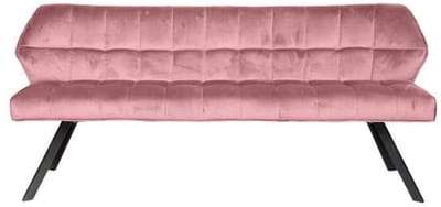 Eetkamerbank Roze Velours (180cm lang) - Eettafel Bank met Zachte Kussens in Roze Velours - Luxe Bank Industrieel voor Eetkamer met Comfortabele Zitting en Rugleuning (180x59x84) Industriele Eetbank