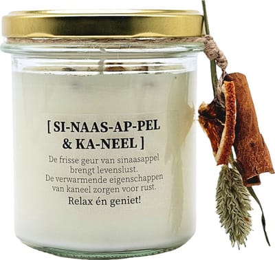 DIY pakket - Geurkaars met bloemen - sinaasappel en kaneel