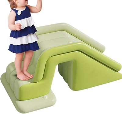 Opblaasbare Glijbaan - Waterpret Glijdouche - Buiten Spelen - Antislip Klimontwerp - Grote Afmetingen - Groen