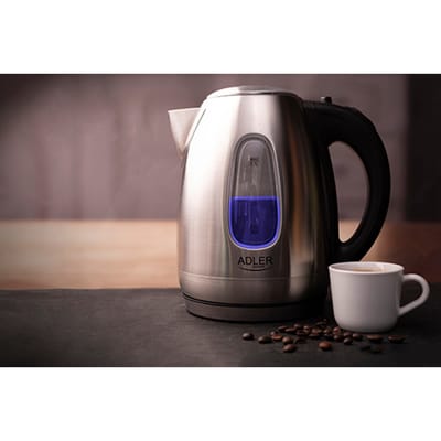 Elektrische waterkoker van 1,7 liter, 360° °   Roterende basis, waterniveau-indicator, droge koeling LED
