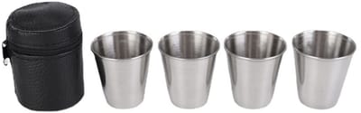 Dailygoody - Roestvrij staal Shot Glas - Perfect voor dranken - Zwart - Espresso Shot Cups - Ideaal voor bar en thuis - Set van 2
