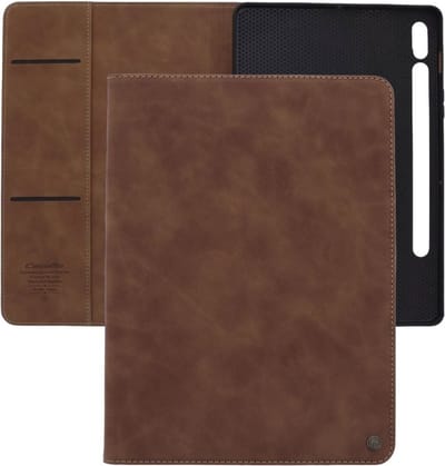 Bookcase hoesje - Tabletcase met pasjeshouder - Lichtbruin - Geschikt voor: Samsung Galaxy Tab S7