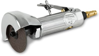 EBERTH haakse slijper doorslijper perslucht, 6 bar werkdruk, 1/4 inch aansluiting, 20000 tpm, doorslijpschijf Ø 75 mm, voor staal, roestvrij staal, aluminium, met persluchtaansluiting en bedieningsgereedschap