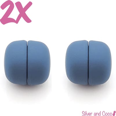 SilverAndCoco® - Hijab Magneten | Magneet voor Hoofddoek - Blauw (2 stuks) + opberg tasje