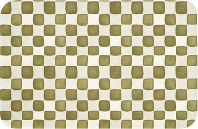 WC mat 60x40 cm - Antislip - Schaak - Patroon - Groen - Toiletmat - Vloermat - Douchemat - Toilet tapijt - Toiletmatten