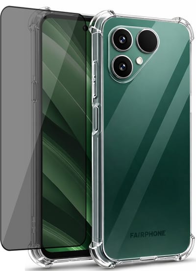 Hoesje geschikt voor Fairphone 6 - Privacy Screenprotector Volledig Dekkend Glas - Shockproof Transparant