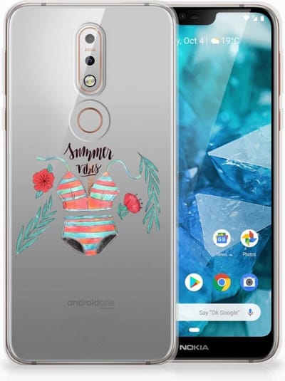 Nokia 7.1 Telefoonhoesje met Naam Boho Summer