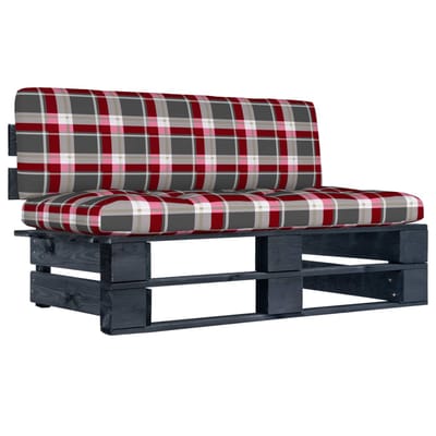 vidaXL - Tuinmiddenbank - pallet - zwart - geïmpregneerd - grenenhout