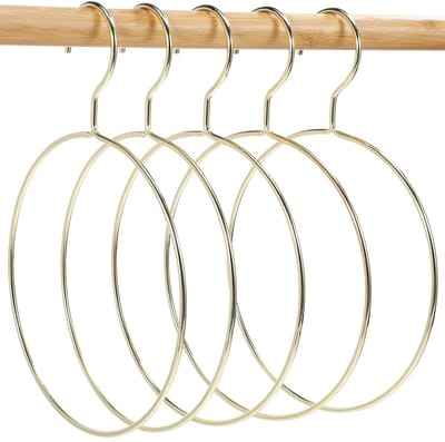 Dailygoody - Hijab Hanger - Ronde Kleerhangers - Creatief Ontwerp - Goud - Handdoek Hanger - Perfect Voor Organisatie - Geschikt Voor Thuis