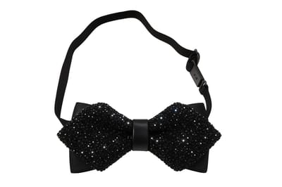 Luxe Vlinderdas met Zwarte glitter - verstelbaar - Gala, Kerst, Luxe, Feest, Vlinderstrik, Accesoire, Glitter - Bow Tie
