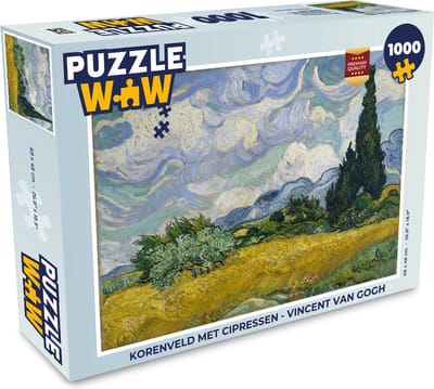 Puzzel Korenveld met cipressen - Vincent van Gogh - Legpuzzel - Puzzel 1000 stukjes volwassenen