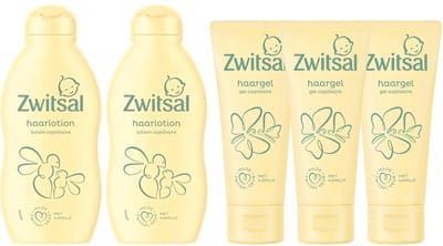 Zwitsal Combi Pakkket - 2 x Haarlotion 200 ml & 3 x Haargel Baby