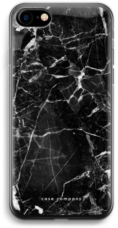 Case Company® - Hoesje geschikt voor iPhone SE 2020 hoesje - Zwart Marmer - Soft Cover Telefoonhoesje - Bescherming aan alle Kanten en Schermrand