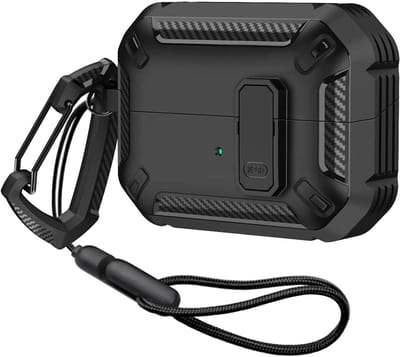 Schokbestendige Hard Case met Sleutelhanger en Band voor Galaxy Buds 3 Pro - Bescherming en Stijl in Zwart