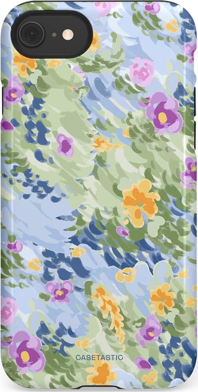 Casetastic Hoesje Geschikt voor Apple iPhone 7/8/SE - Stijlvolle Beschermende Duo-layer Case - Zonnige Bloemtuin