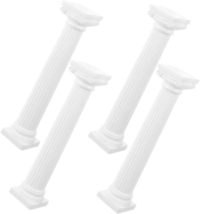 Romeinse Zuildecoratie Set - Klassieke Zuilen - Sfeervolle Decoratie - Stabiele Vlakke Basis - 6 x 1.26 inch - Wit